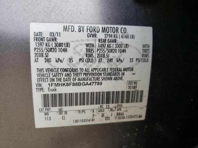 Photo 10 from auction – 2011 FORD EXPLORER L with VIN 1FMHK8F88BGA47789