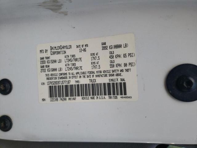 Photo 10 from auction – 2007 DODGE RAM 2500 S with VIN 1D7KS28D97J577187