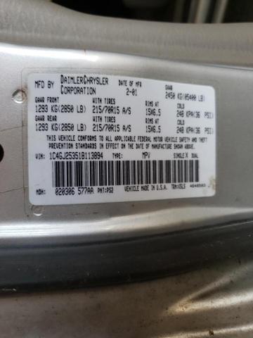 Photo 10 from auction – 2001 CHRYSLER VOYAGER with VIN 1C4GJ25351B113894