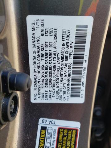 Photo 10 from auction – 2016 HONDA CR-V EX with VIN 2HKRM4H56GH724565