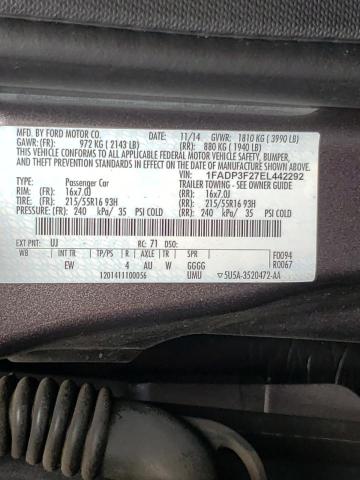 Photo 10 from auction – 2014 FORD FOCUS SE with VIN 1FADP3F27EL442292