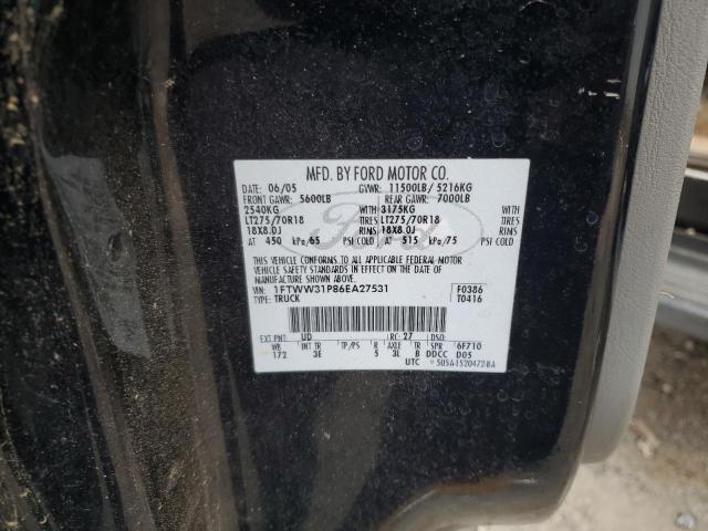 Photo 10 from auction – 2006 FORD F350 with VIN 1FTWW31P86EA27531