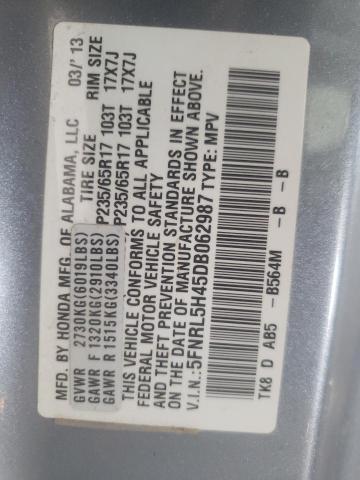 Photo 10 from auction – 2013 HONDA ODYSSEY EX with VIN 5FNRL5H45DB062987