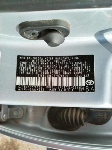 Photo 10 from auction – 2014 TOYOTA COROLLA L with VIN 5YFBURHE3EP028499