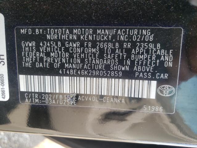 Photo 10 from auction – 2009 TOYOTA CAMRY BASE with VIN 4T4BE46K29R052859
