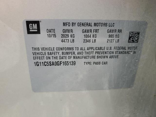 Photo 10 from auction – 2016 CHEVROLET MALIBU LIM with VIN 1G11C5SA0GF165139