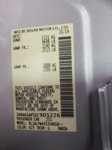 Photo 10 from auction – 2014 NISSAN MAXIMA S with VIN 1N4AA5AP5EC905226