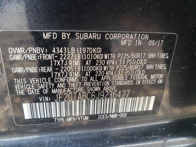 Photo 10 from auction – 2018 SUBARU CROSSTREK with VIN JF2GTABC6J9236427