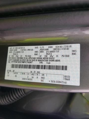 Photo 10 from auction – 2021 FORD F150 SUPER with VIN 1FTFW1ED7MFC76267