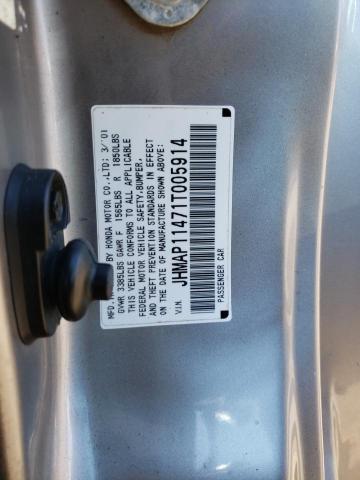Photo 10 from auction – 2001 HONDA S2000 with VIN JHMAP11471T005914