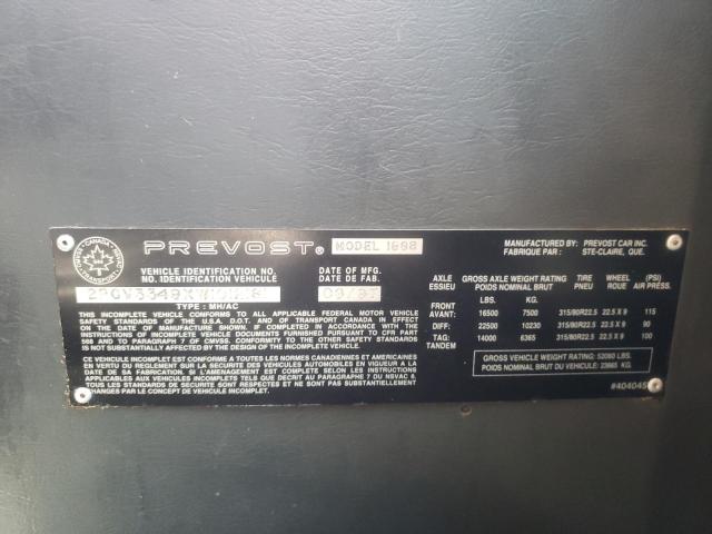 Photo 10 from auction – 1998 PREV MOTORHOME with VIN 2PCV3349XW1012161