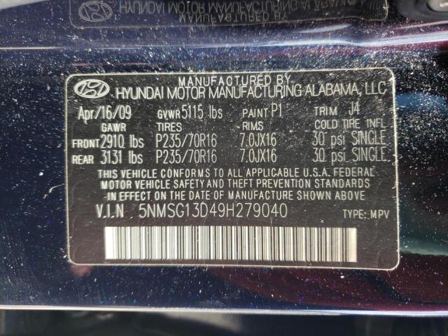 Photo 10 from auction – 2009 HYUNDAI SANTA FE G with VIN 5NMSG13D49H279040