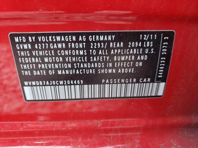 Photo 10 from auction – 2012 VOLKSWAGEN GOLF with VIN WVWDB7AJ0CW204469