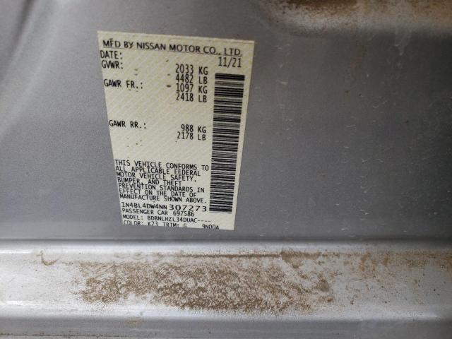 Photo 10 from auction – 2022 NISSAN ALTIMA SV with VIN 1N4BL4DW4NN307273