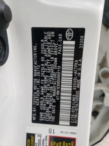 Photo 10 from auction – 2013 TOYOTA AVALON BAS with VIN 4T1BK1EB9DU069119