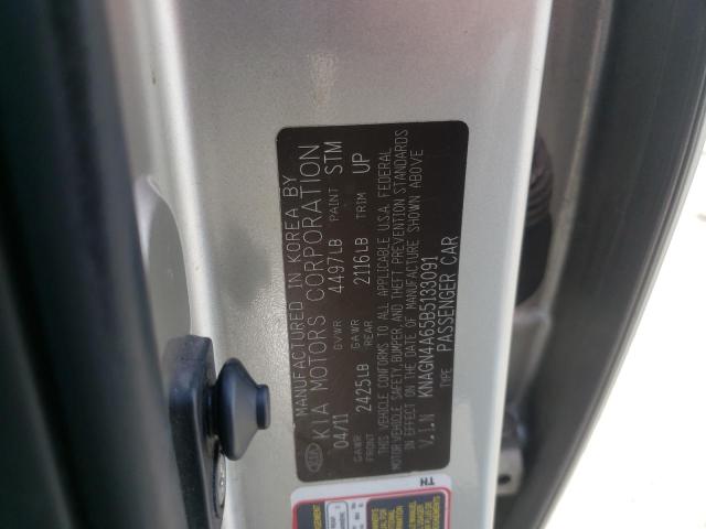 Photo 10 from auction – 2011 KIA OPTIMA EX with VIN KNAGN4A65B5133091