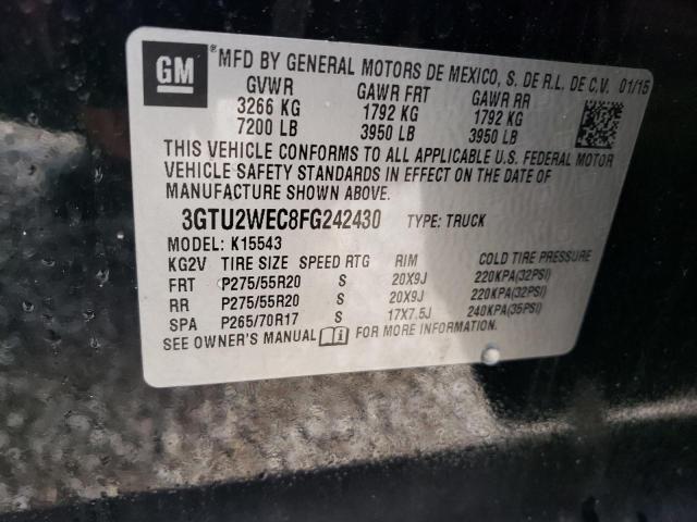 Photo 10 from auction – 2015 GMC SIERRA K15 with VIN 3GTU2WEC8FG242430