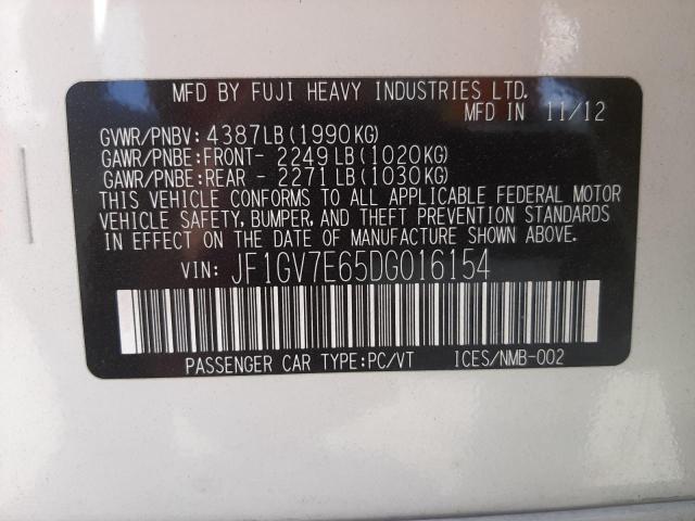 Photo 10 from auction – 2013 SUBARU IMPREZA WR with VIN JF1GV7E65DG016154