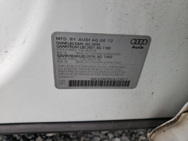 Photo 10 from auction – 2012 AUDI Q5 PREMIUM with VIN WA1LFAFP9CA123617