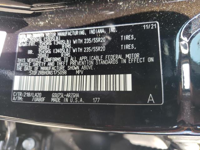 Photo 10 from auction – 2022 TOYOTA HIGHLANDER with VIN 5TDFZRBH0NS175098