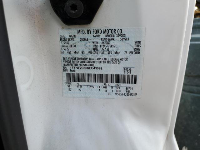 Photo 10 from auction – 2008 FORD F250 SUPER with VIN 1FTNF20558EE43092