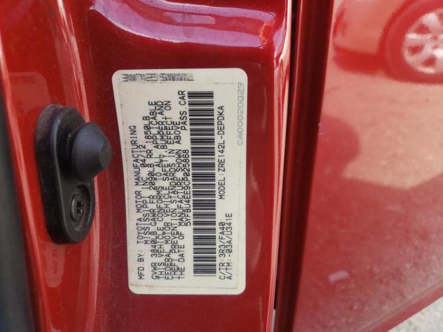 Photo 10 from auction – 2012 TOYOTA COROLLA BA with VIN 5YFBU4EE9CP025868
