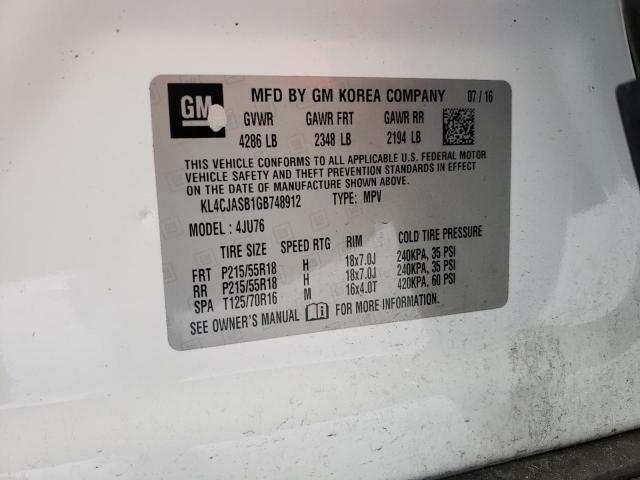 Photo 10 from auction – 2016 BUICK ENCORE with VIN KL4CJASB1GB748912