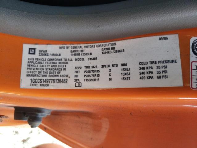 Photo 10 from auction – 2007 CHEVROLET COLORADO with VIN 1GCCS149778136482