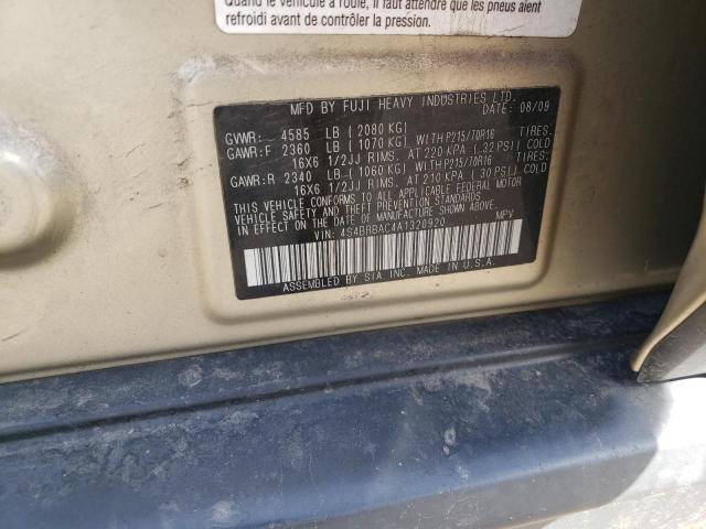 Photo 10 from auction – 2010 SUBARU OUTBACK 2. with VIN 4S4BRBAC4A1320920