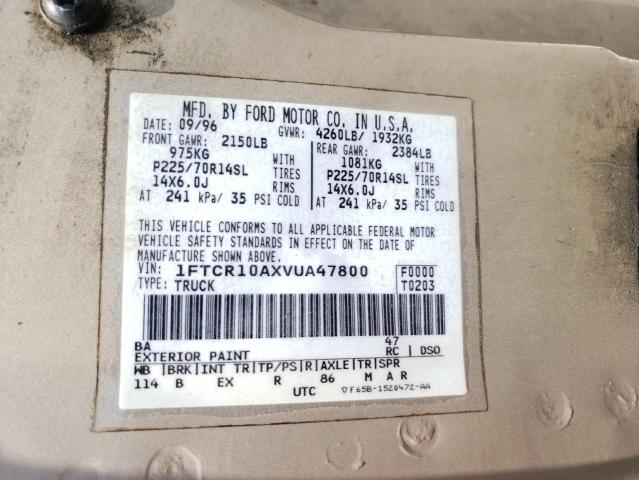 Photo 10 from auction – 1997 FORD RANGER with VIN 1FTCR10AXVUA47800