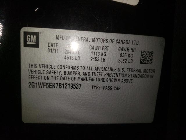 Photo 10 from auction – 2011 CHEVROLET IMPALA LS with VIN 2G1WF5EK7B1219537