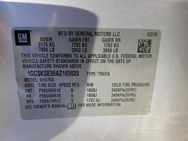 Photo 10 from auction – 2010 CHEVROLET SILVRK1500 with VIN 1GCSKSE35AZ193020