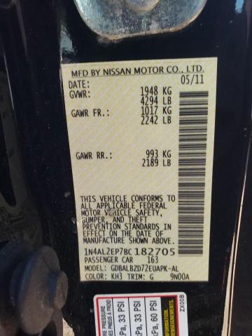 Photo 10 from auction – 2011 NISSAN ALTIMA S with VIN 1N4AL2EP7BC182705