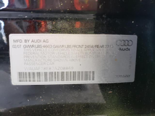 Photo 10 from auction – 2007 AUDI A4 2 with VIN WAUAF78E87A208849