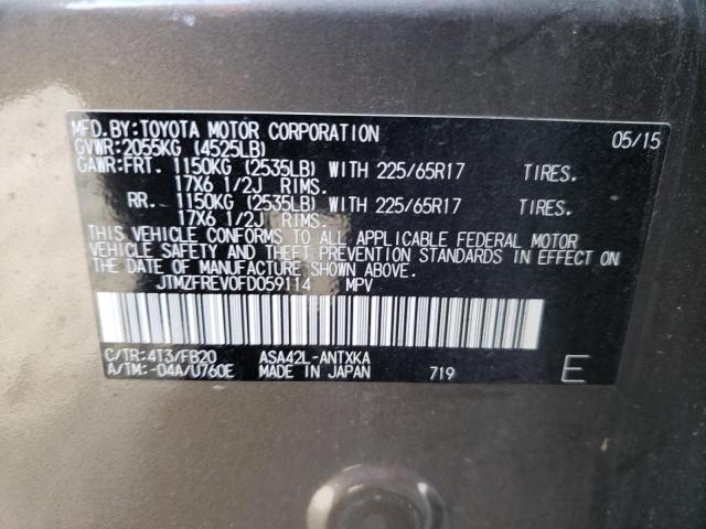 Photo 10 from auction – 2015 TOYOTA RAV4 with VIN JTMZFREV0FD059114