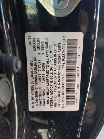 Photo 10 from auction – 2013 HONDA CIVIC SI with VIN 2HGFB6E58DH707877