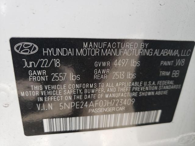 Photo 10 from auction – 2018 HYUNDAI SONATA SE with VIN 5NPE24AF0JH723409