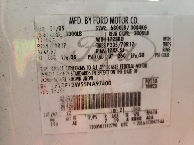 Photo 10 from auction – 2005 FORD F150 with VIN 1FTRF12W55NA97400