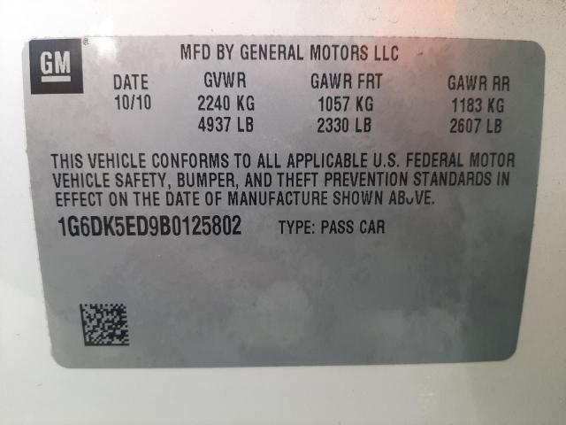 Photo 10 from auction – 2011 CADILLAC CTS PERFOR with VIN 1G6DK5ED9B0125802