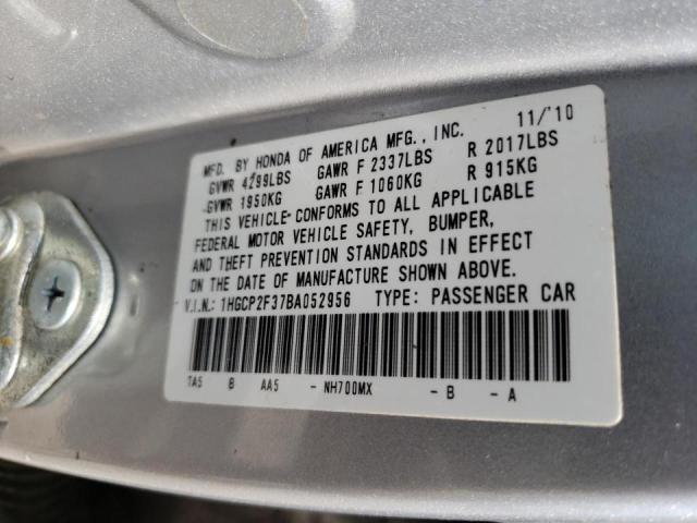 Photo 10 from auction – 2011 HONDA ACCORD LX with VIN 1HGCP2F37BA052956