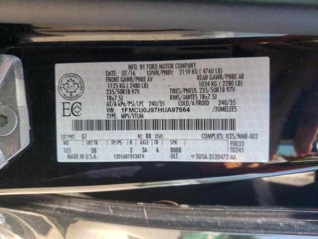 Photo 10 from auction – 2017 FORD ESCAPE TIT with VIN 1FMCU0J97HUA97664
