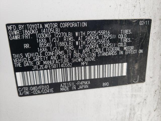 Photo 10 from auction – 2011 TOYOTA SCION XB with VIN JTLZE4FE5B1140582