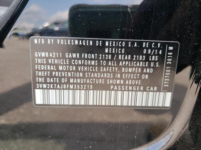 Photo 10 from auction – 2015 VOLKSWAGEN JETTA BASE with VIN 3VW2K7AJ8FM353219