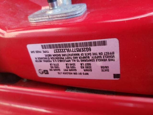 Photo 10 from auction – 2009 PONTIAC G8 with VIN 6G2ER57719L222237