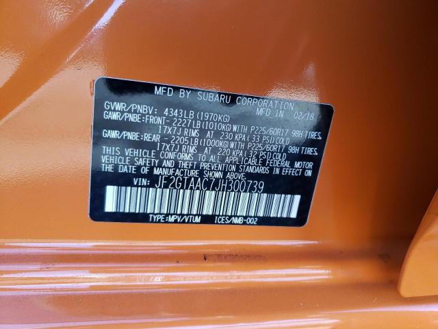 Photo 10 from auction – 2018 SUBARU CROSSTREK with VIN JF2GTAAC7JH300739