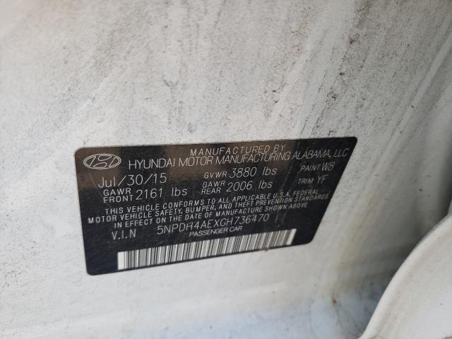 Photo 10 from auction – 2016 HYUNDAI ELANTRA SE with VIN 5NPDH4AEXGH736470