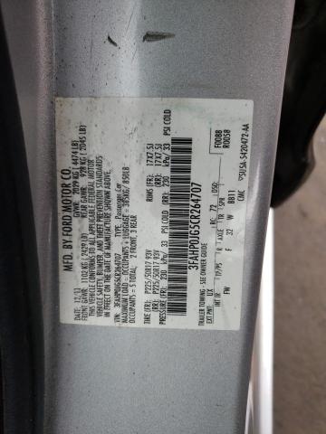Photo 10 from auction – 2012 FORD FUSION SEL with VIN 3FAHP0JG5CR264707