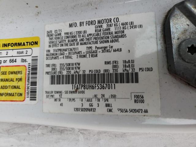 Photo 10 from auction – 2015 FORD MUSTANG with VIN 1FATP8UH6F5367011