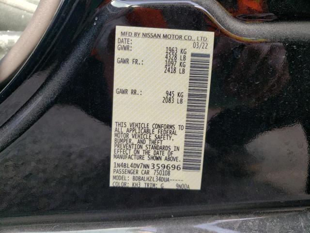 Photo 10 from auction – 2022 NISSAN ALTIMA SV with VIN 1N4BL4DV7NN359696