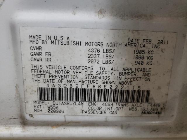 Photo 10 from auction – 2011 MITSUBISHI GALANT FE with VIN 4A32B2FF8BE022115